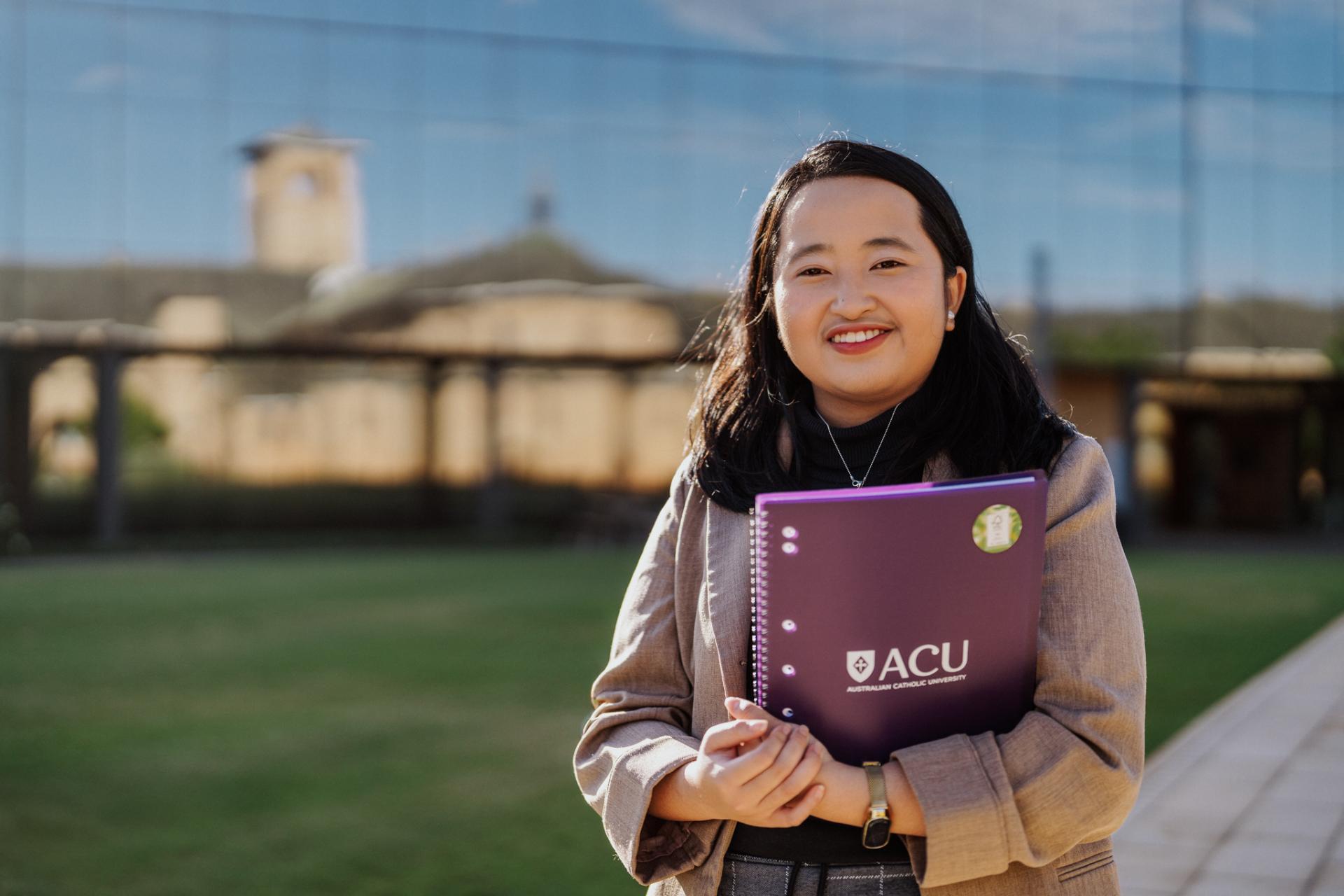 Female Australian Catholic University student.