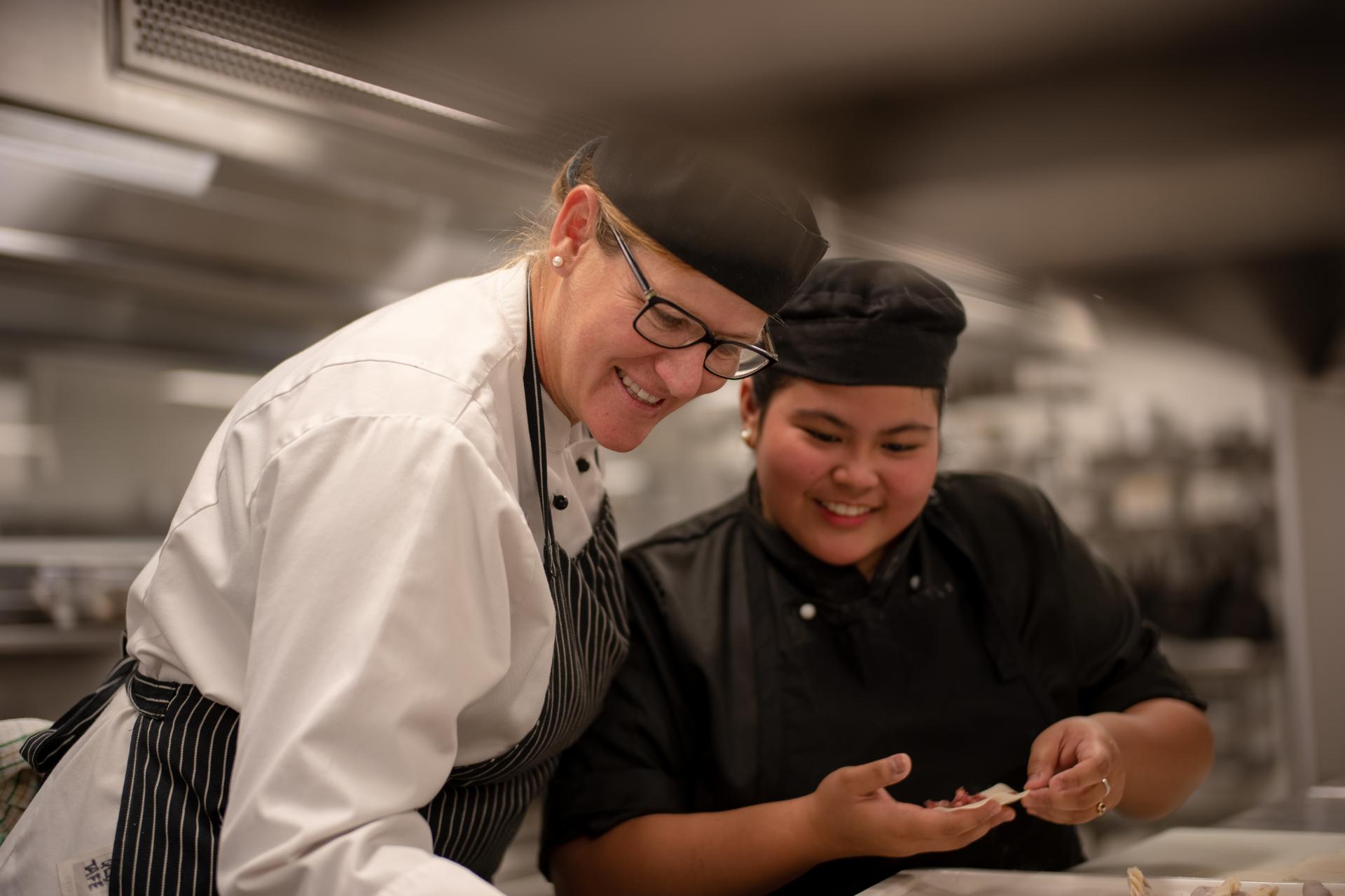 Commercial cookery instruction.